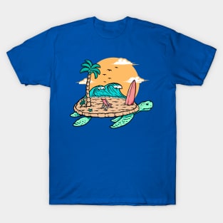 Awesome Summer Sea Turtle Beach Island T-Shirt